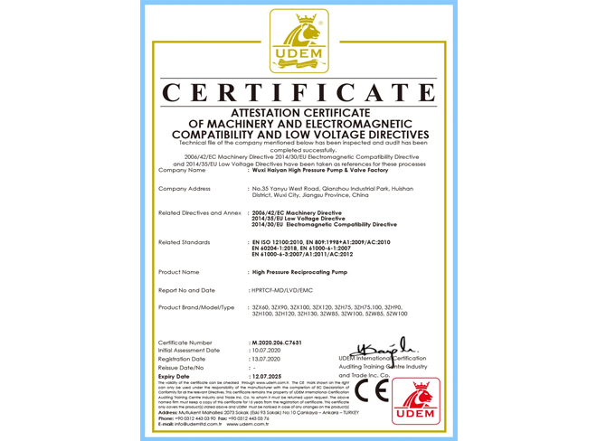 CE Certificate Issued by UDEM